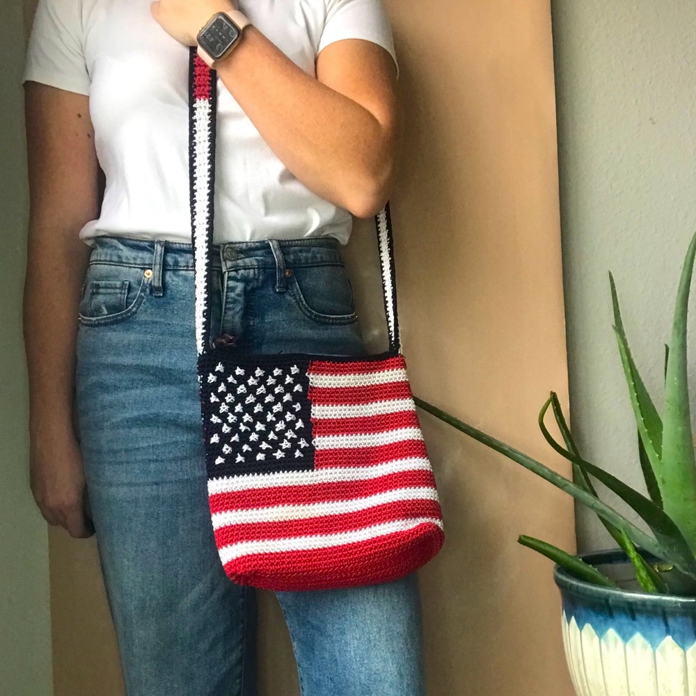The Sak American Flag Crochet Bag